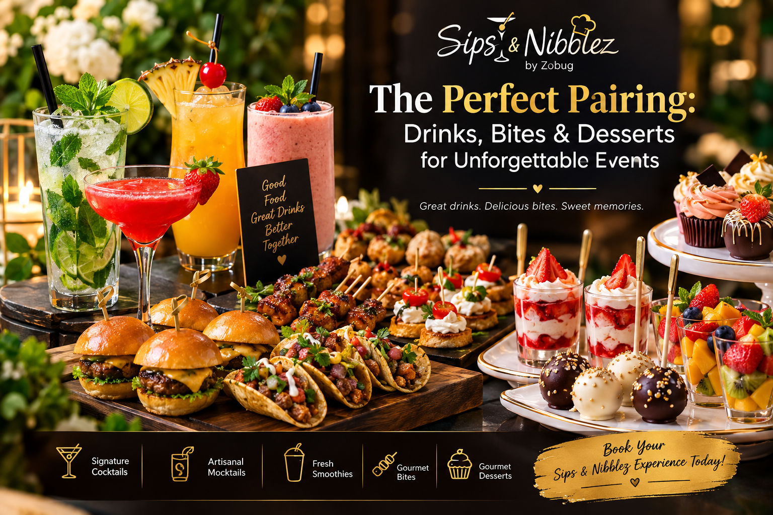 The Perfect Pairing: Drinks, Bites & Desserts for Unforgettable Events
